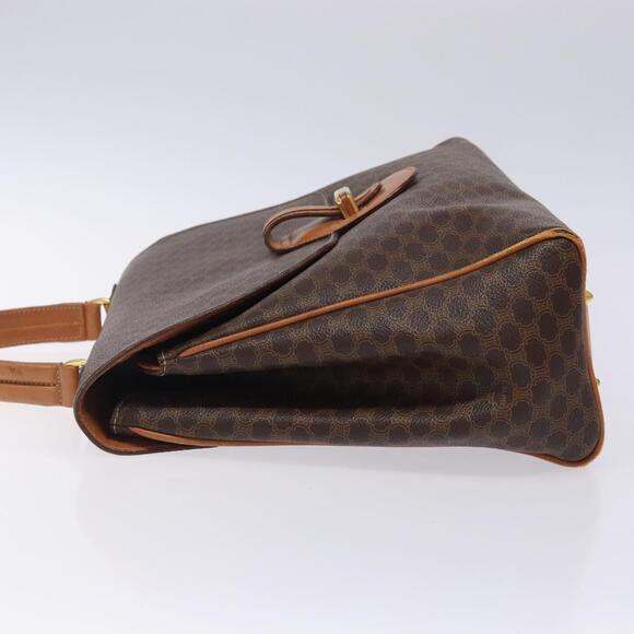 CELINE Macadam Canvas Hand Bag Pvc Leather Brown Gold - Picture 5 of 13